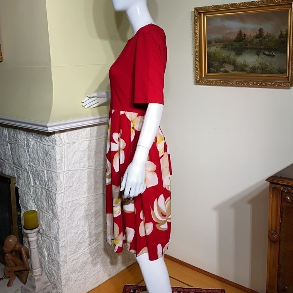 NWT Red Floral Fit & Flair Dress - Picture 6 of 15